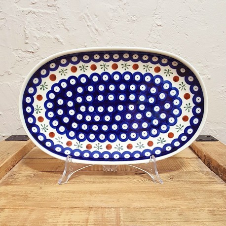 ポーリッシュポタリー BOLESLAWIEC  オーバル プレート 27cm GU1422-41