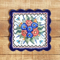 ポーリッシュポタリー BOLESLAWIEC スクエアプレート 16cm GU1610-ART149