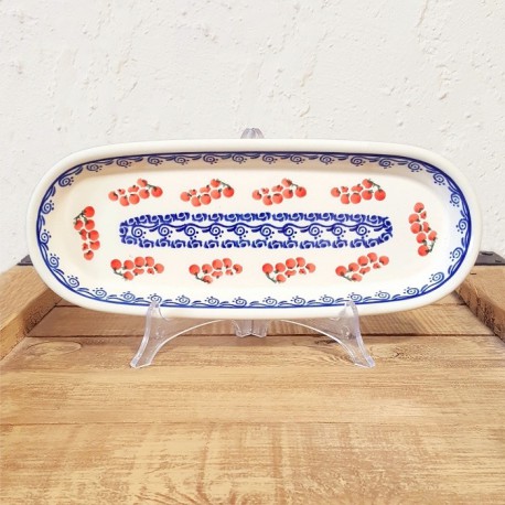 ポーリッシュポタリー BOLESLAWIEC オーバルロングプレート28cm GU928-1122