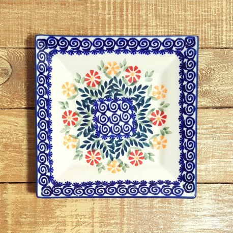 ポーリッシュポタリー MANUFAKTURA スクエアプレート 18cm T158-JS14