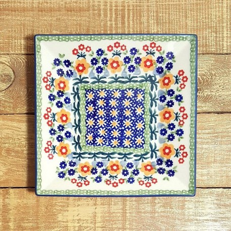 ポーリッシュポタリー MANUFAKTURA スクエアプレート 18cm T158-P373