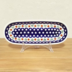 ポーリッシュポタリー BOLESLAWIEC オーバルロングプレート28.5cm GU928-41