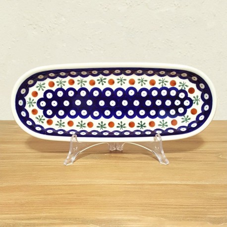 ポーリッシュポタリー BOLESLAWIEC オーバルロングプレート28.5cm GU928-41