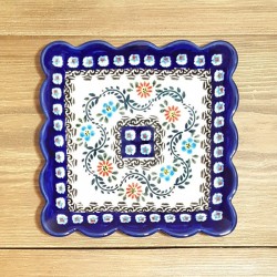 ポーリッシュポタリー BOLESLAWIEC スクエアプレート 16cm GU1610-1145A