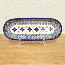 ポーリッシュポタリー BOLESLAWIEC オーバルロングプレート28.5cm GU928-DU60