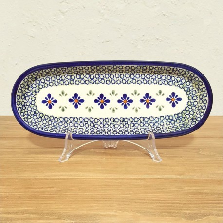 ポーリッシュポタリー BOLESLAWIEC オーバルロングプレート28.5cm GU928-DU60