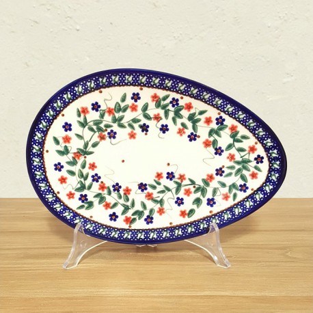 ポーリッシュポタリー MILLENA たまご型プレート25cm M420-02