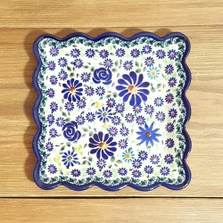 ポーリッシュポタリー BOLESLAWIEC スクエアプレート 16cm GU1610-DU126