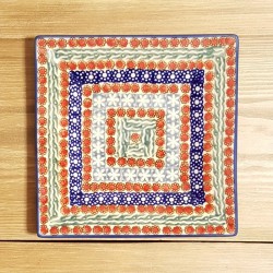 ポーリッシュポタリー MANUFAKTURA スクエアプレート 18cm T158-EO28