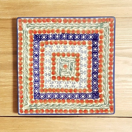 ポーリッシュポタリー MANUFAKTURA スクエアプレート 18cm T158-EO28