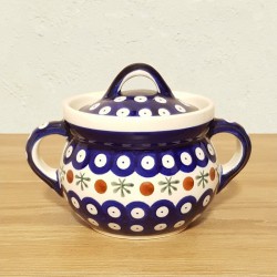 ポーリッシュポタリー BOLESLAWIEC フタ付容器 400ml GU1162-41