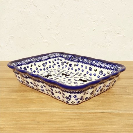 ポーリッシュポタリー IRENA スクエアグラタン皿25cm Z25-KOT