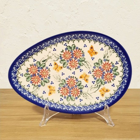 ポーリッシュポタリー VENA たまご型プレート25cm V191-U106