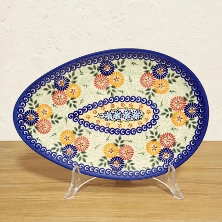 ポーリッシュポタリー VENA たまご型プレート25cm V191-U079