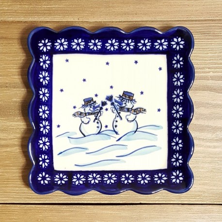 ポーリッシュポタリー BOLESLAWIEC スクエアプレート 16cm GU1610-476A