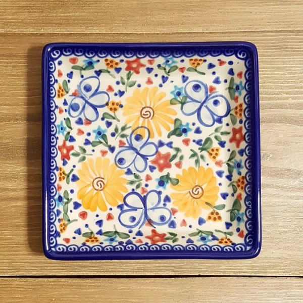 ポーリッシュポタリー VENA スクエアプレート16cm V401-A103