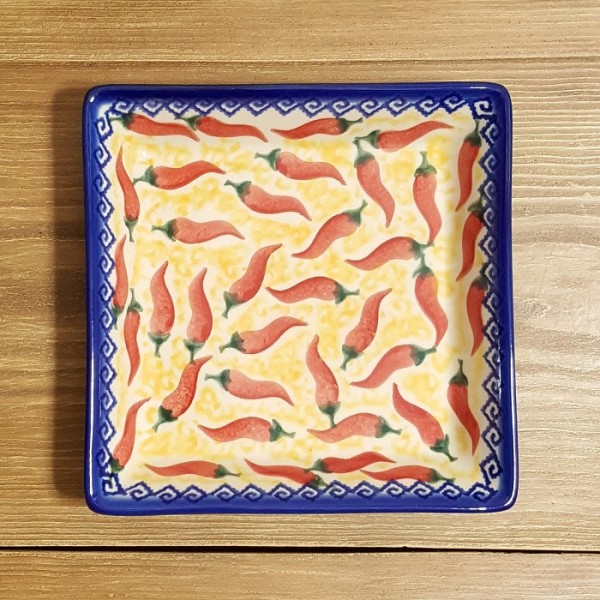 ポーリッシュポタリー VENA スクエアプレート16cm V401-U117