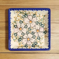 ポーリッシュポタリー VENA スクエアプレート16cm V401-U275