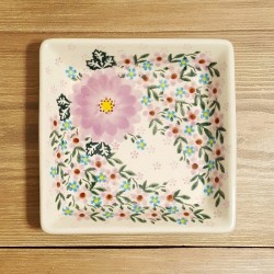 ポーリッシュポタリー VENA スクエアプレート16cm V401-U211