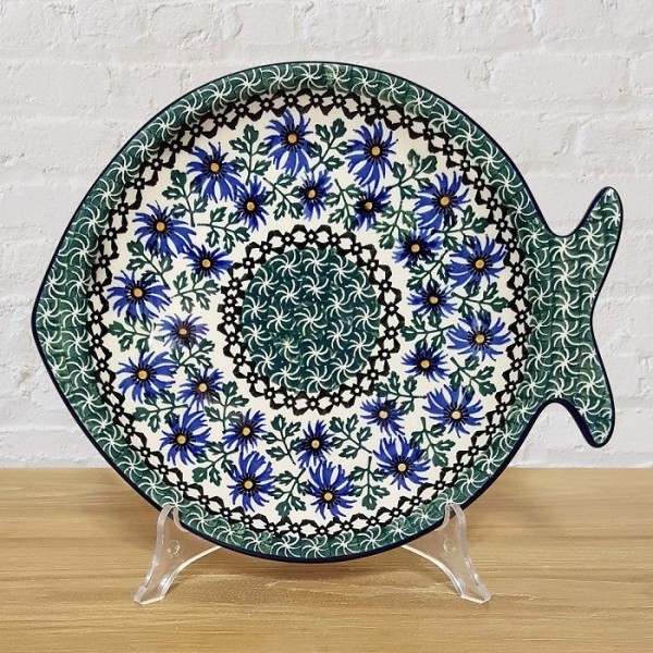 ポーリッシュポタリー CERAMIKA ARTYSTYCZNA お魚型のお皿 24.5cm CA36-976X