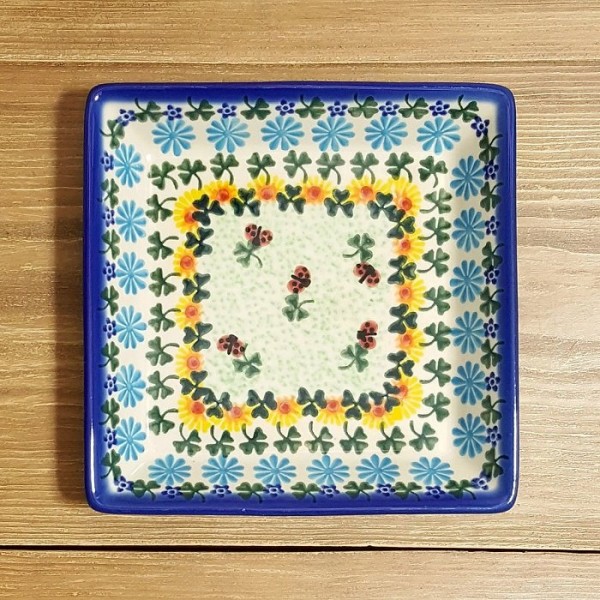 ポーリッシュポタリー VENA スクエアプレート16cm V401-U710