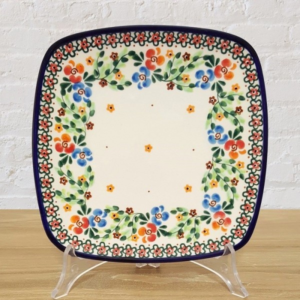 ポーリッシュポタリー MILLENA スクエアプレート 18cm M407-B1