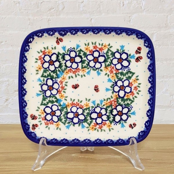 ポーリッシュポタリー VENA スクエアプレート18cm  V173-U252