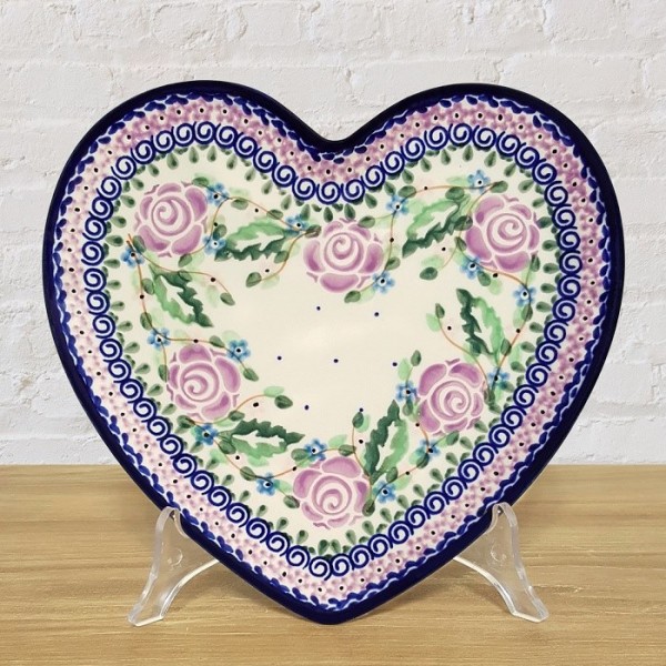 ポーリッシュポタリー MILLENA のハート型のプレート21cm M440-U27V