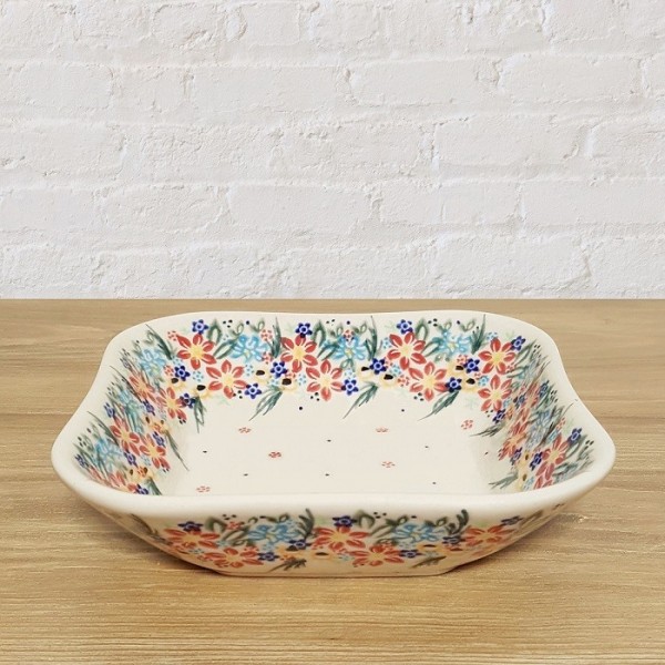 ポーリッシュポタリー VENA 正方形ボウル18cm V390-U422