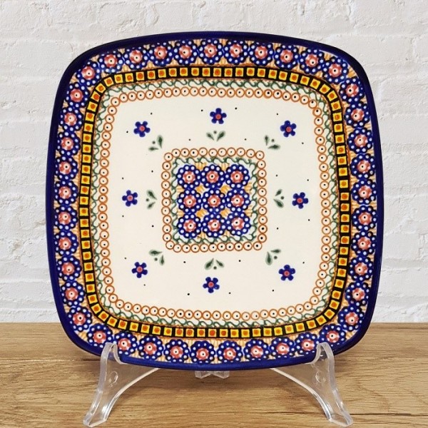 ポーリッシュポタリー MILLENA スクエアプレート 18cm M407-U6