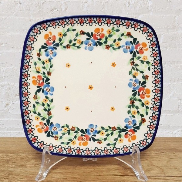 ポーリッシュポタリー MILLENA スクエアプレート 18cm M407-B1