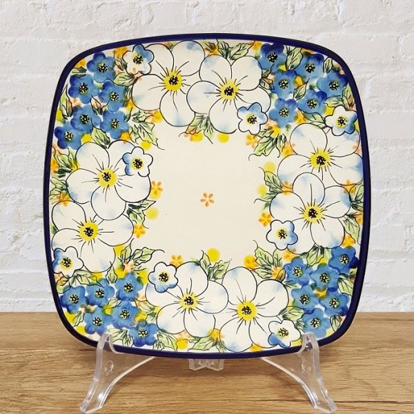 ポーリッシュポタリー MILLENA スクエアプレート18cm M407-U88