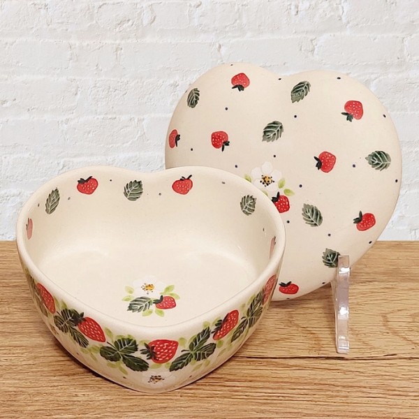 ポーリッシュポタリー CERAMIKA ARTYSTYCZNA ハート型保存容器_CA143-2709X