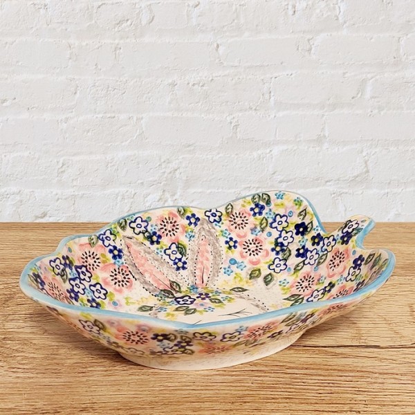 ポーリッシュポタリーVENAリーフボウル21cm_V160-A574