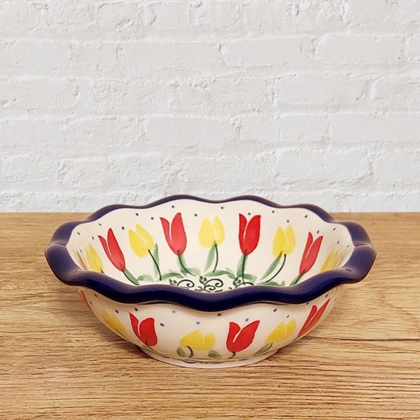 ポーリッシュポタリー CERAMIKA ARTYSTYCZNAフリルボウル13cm_CA627-2720X