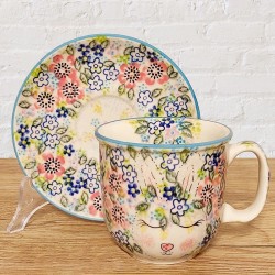 ポーリッシュポタリー_VENA_カップ ＆ ソーサー300ml_V034-A574