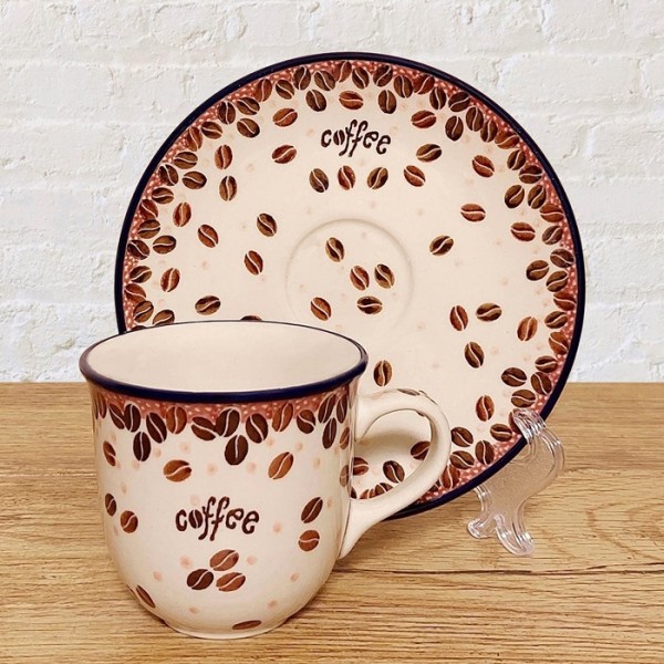 ポーリッシュポタリー CERAMIKA ARTYSTYCZNA マグカップ ＆ ソーサー180ml_CA775-2391X