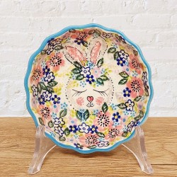 ポーリッシュポタリー VENA スカラップ型ボウルφ12cm_V448-A574