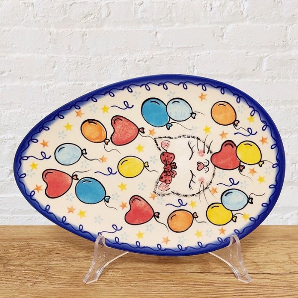 ポーリッシュポタリー VENA たまご型プレート25cm_V191-A1-586