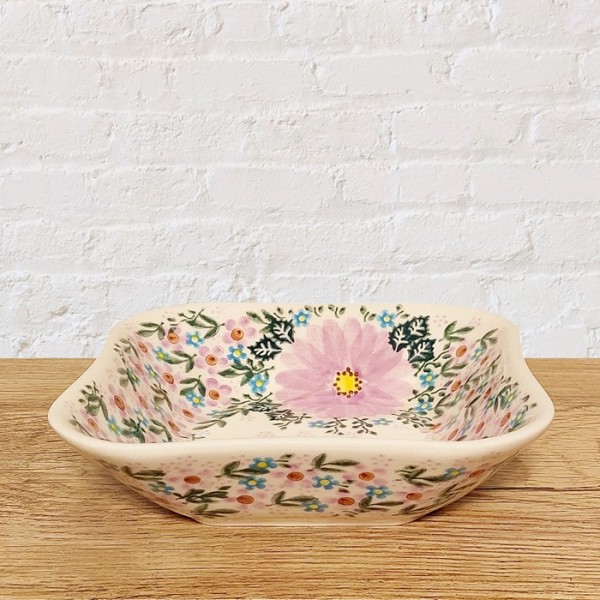 ポーリッシュポタリー VENA 正方形ボウル18cm_V390-U208