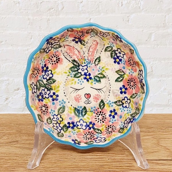 ポーリッシュポタリー VENA スカラップ型ボウルφ12cm_V448-A574