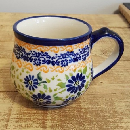 Zaklady Ceramiczne "BOLESLAWIEC"(ザクワディ)社製 ポーランド陶器 ﾎﾟｰﾗﾝﾄﾞﾏｸﾞｶｯﾌﾟ0.23L GU1472-DU144