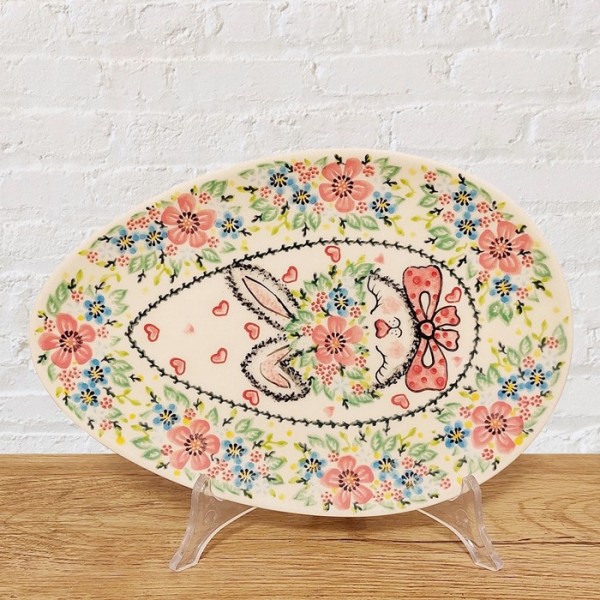 ポーリッシュポタリー VENA たまご型プレート25cm_V191-A1-589