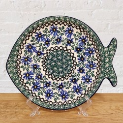 ポーリッシュポタリー CERAMIKA ARTYSTYCZNA お魚型プレート24.5cm_CA36-976X