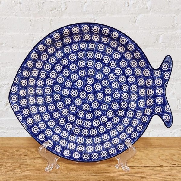 ポーリッシュポタリー CERAMIKA ARTYSTYCZNA お魚型プレート24.5cm_CA36-2112X