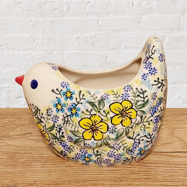 ポーリッシュポタリーVENA小鳥型の容器480ml_V562-U641