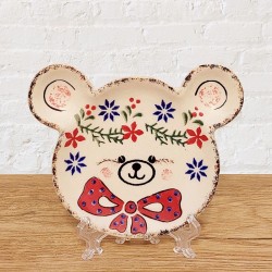 ポーリッシュポタリー VENA くまさん型豆皿_V661-B306