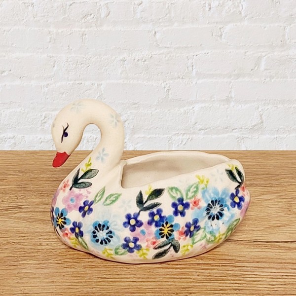 ポーリッシュポタリー VENA スワン型小物入れ小_V506-A578