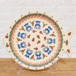 ポーリッシュポタリー CERAMIKA ARTYSTYCZNA お魚型プレート23cm_CAE37-1140X