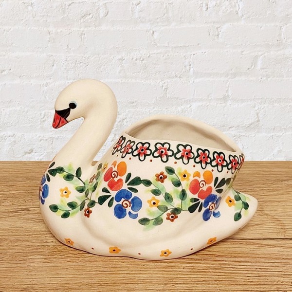 ポーリッシュポタリーMILLENA白鳥型小物入れ_M986-B1